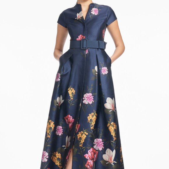 Sachin + Babi Dresses & Skirts - Sachin & Babi Midnight Garden Blue Marta Floral Print Satin Gown
